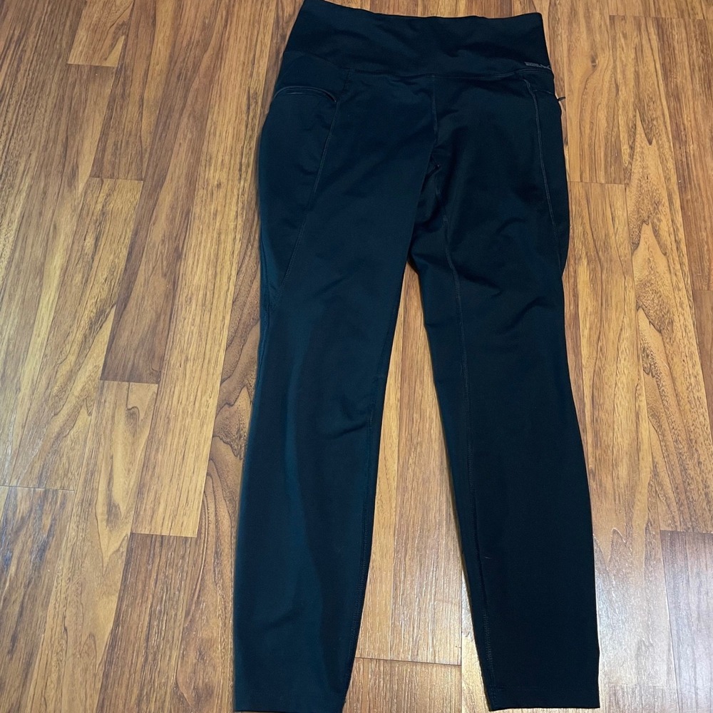 Eddie Bauer Womens Small Black High Waisted Active Leggings Pockets Hiking Yoga